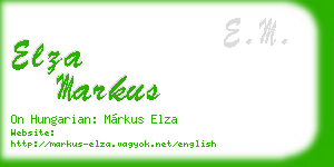elza markus business card